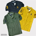Cotton Half Sleeves Mens Polo T-Shirt (Pack Of 3 )