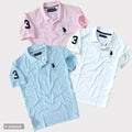 Cotton Half Sleeves Mens Polo T-Shirt (Pack Of 3 )