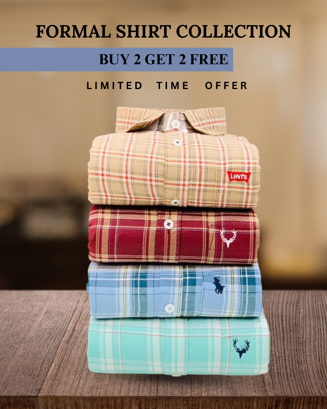 Branded Everyday Formal Shirt Collection (Combo of 4)