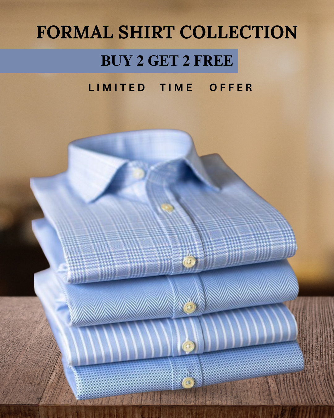 Branded Everyday Formal Shirt Collection (Combo of 4)