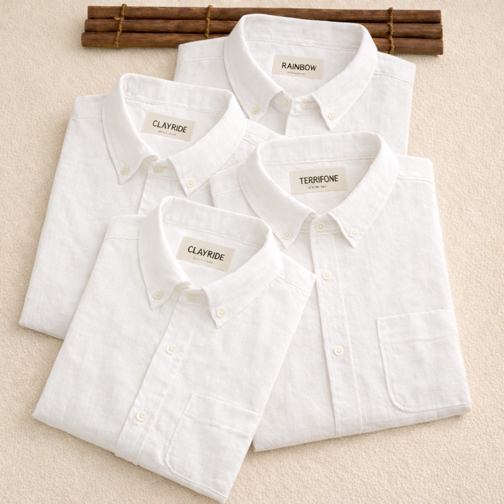 Premium Cotton Linen White Shirts (Combo Of 4)