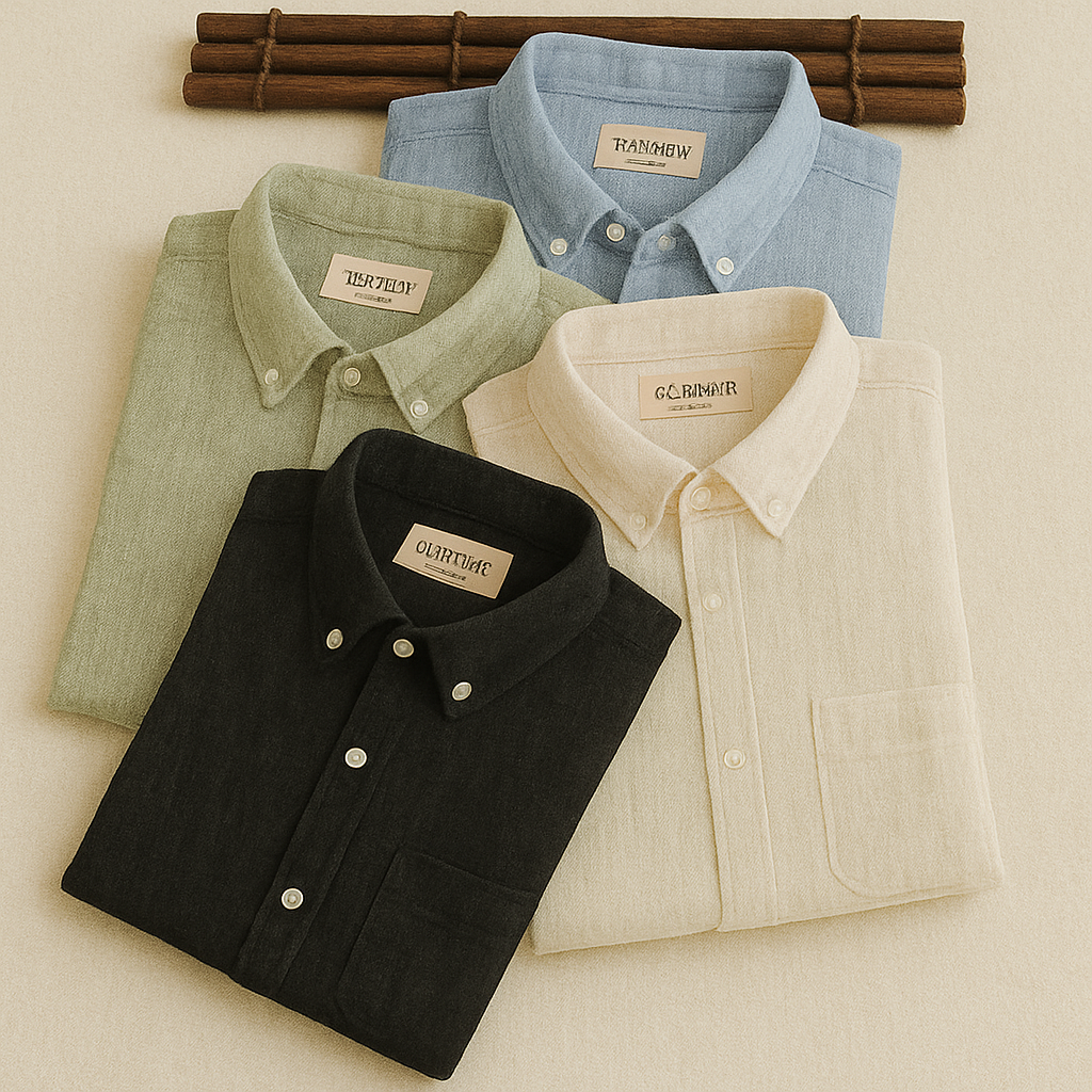 Men's Summer Cotton Linen Shirts (Combo of 4)