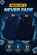 Premium Never Fade Denim Jeans (Pack of 2 )