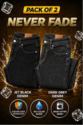 Premium Never Fade Denim Jeans (Pack of 2 )