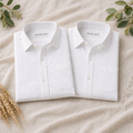 White Luxurious Cotton Shirt- Pack Of 2