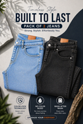 Premium Never Fade Denim Jeans (Pack of 2 )