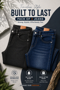 Premium Never Fade Denim Jeans (Pack of 2 )