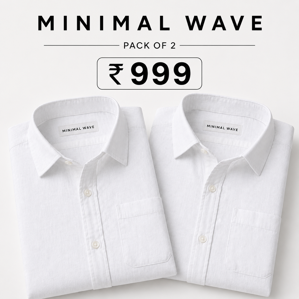 White Luxurious Cotton Shirt- Pack Of 2