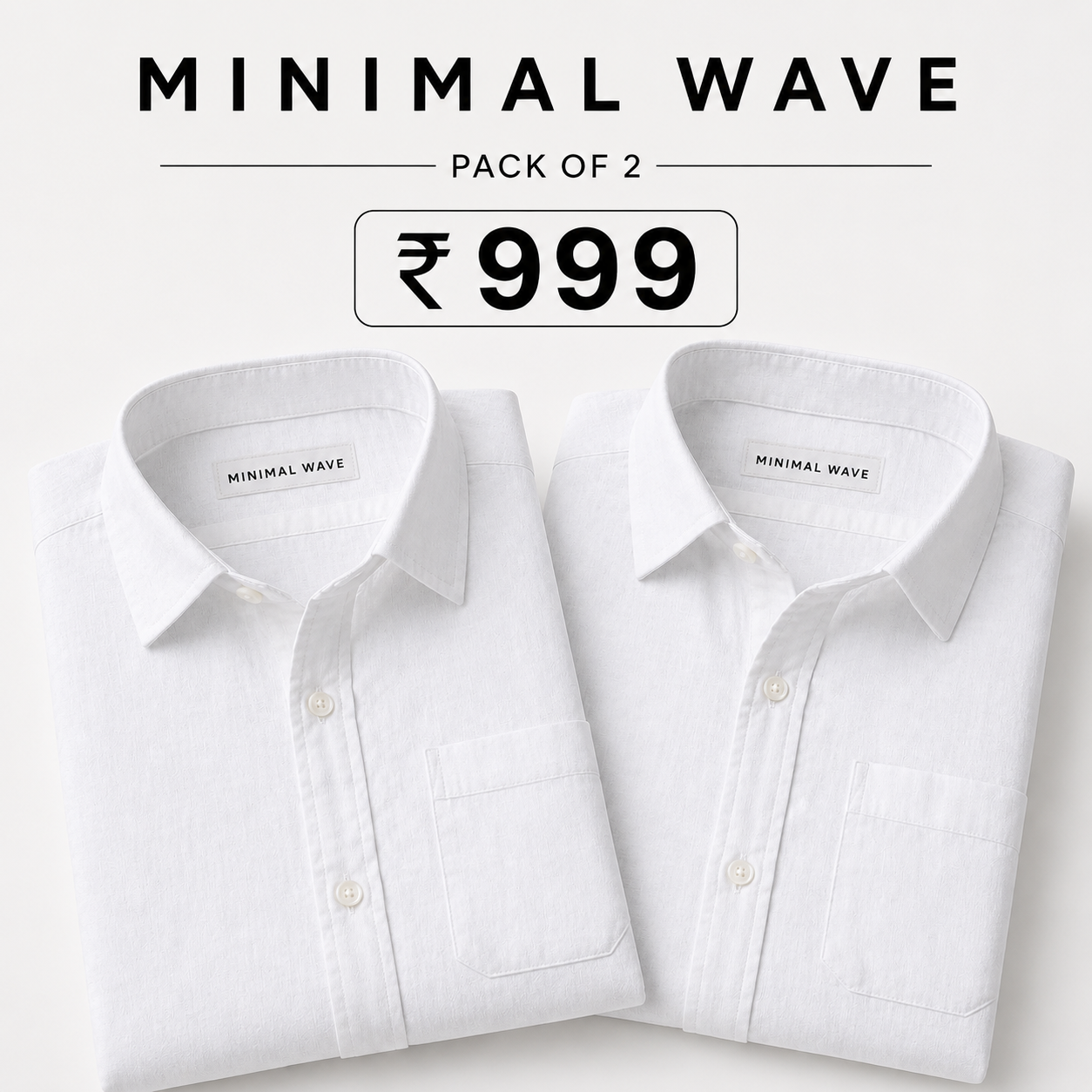 White Luxurious Cotton Shirt- Pack Of 2
