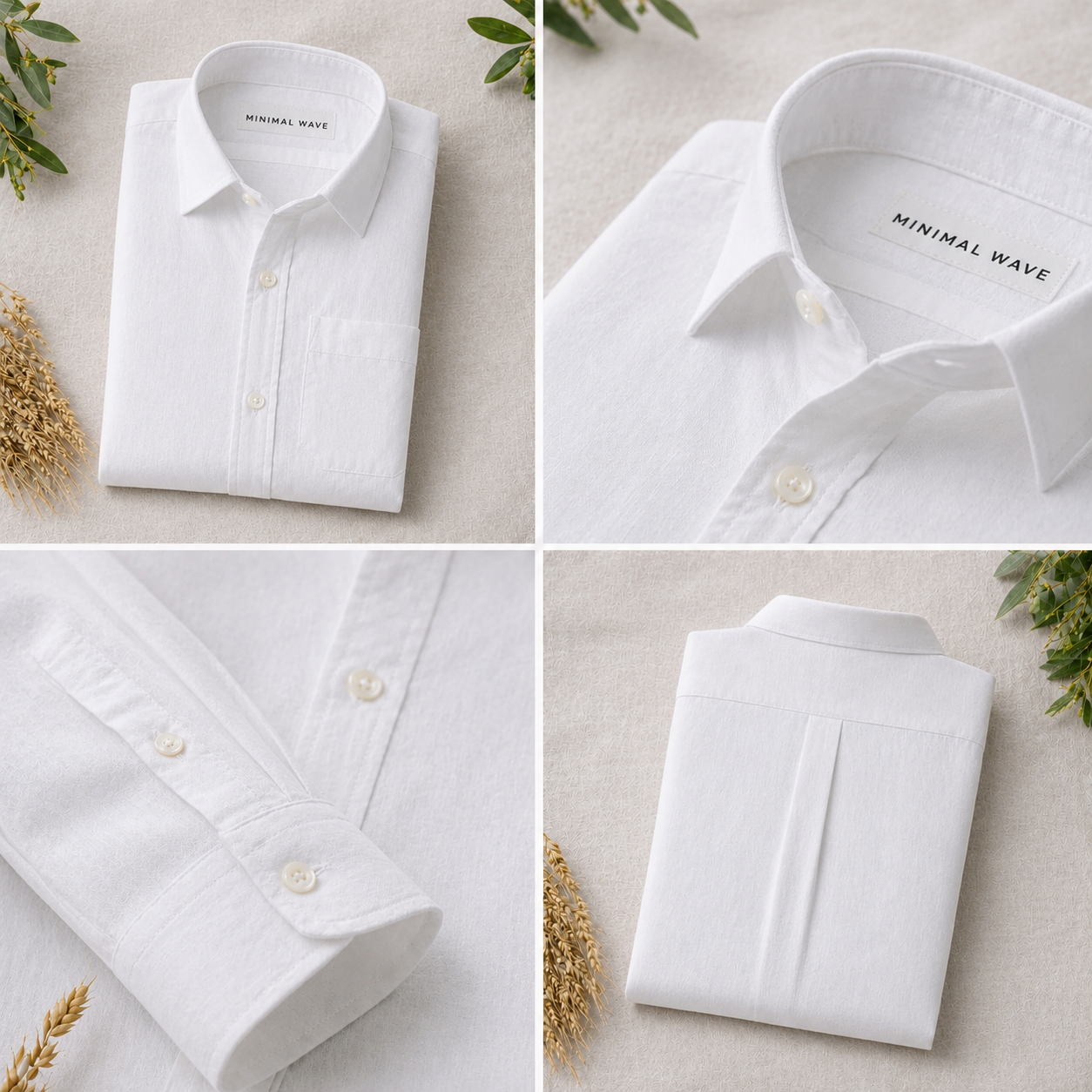 White Luxurious Cotton Shirt- Pack Of 2