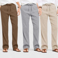 Combo of 3 Linen Loose Fit Men Pant Light Beige-Gray and Brown