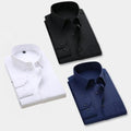 Black,White & Navy Premium Cotton Casual Shirts Pack Of 3