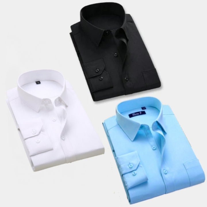 Black, White and Light Blue Premium Cotton Casual Shirts Pack Of 3