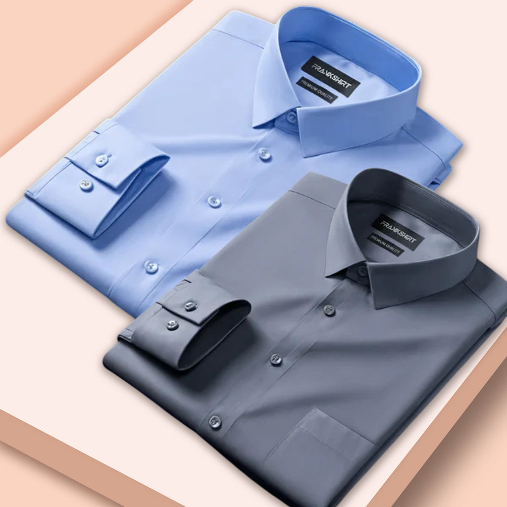 Pack of 2 Premium Cotton Shirt for Man (Sky Blue and Dark Grey)