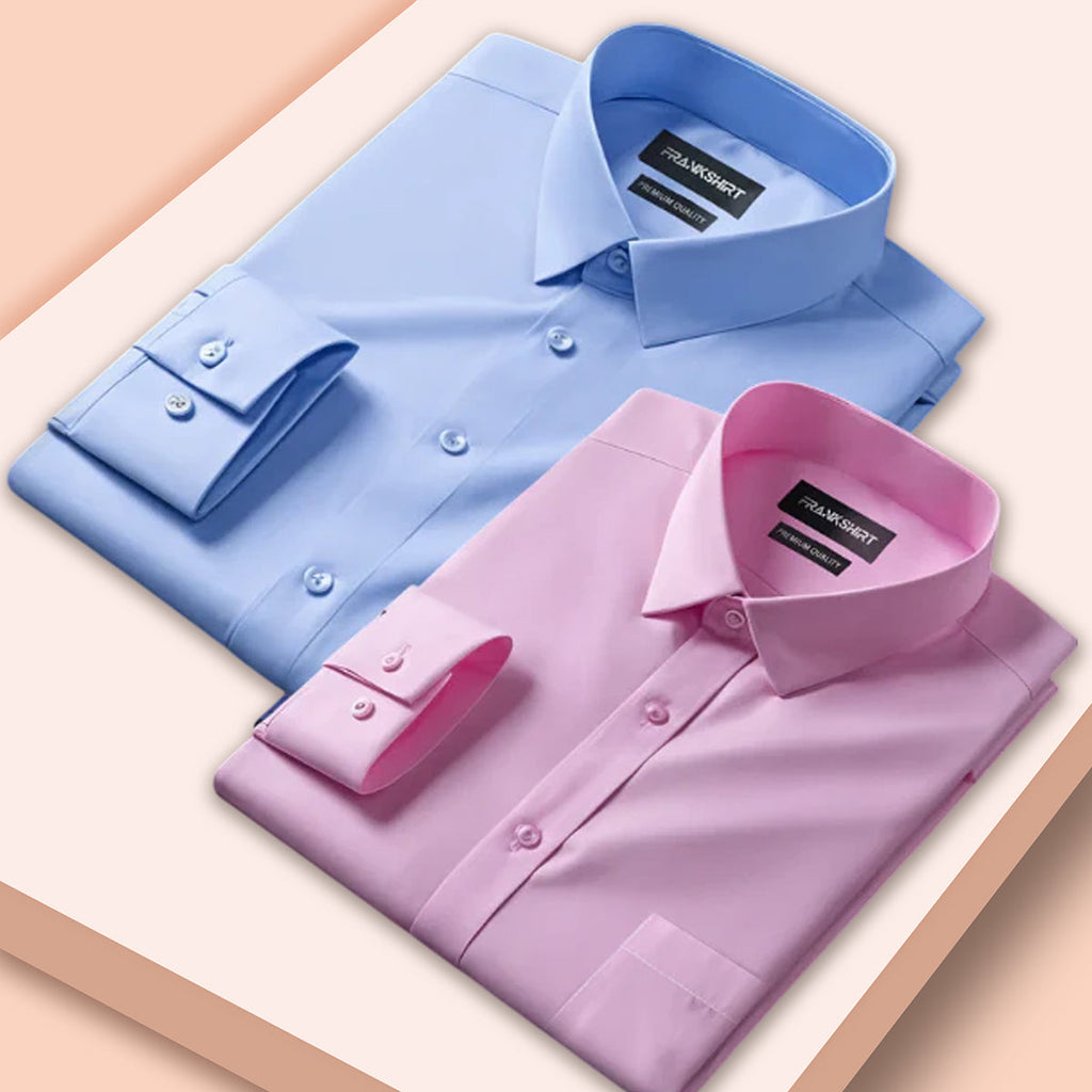 Pack of 2 Premium Cotton Shirt for Man (Sky Blue and Light Pink)