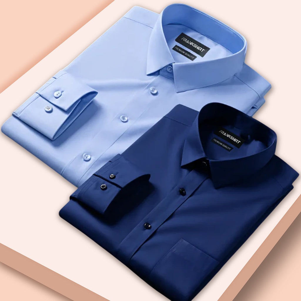 Pack of 2 Premium Cotton Shirt for Man (Sky Blue and Navy Blue)