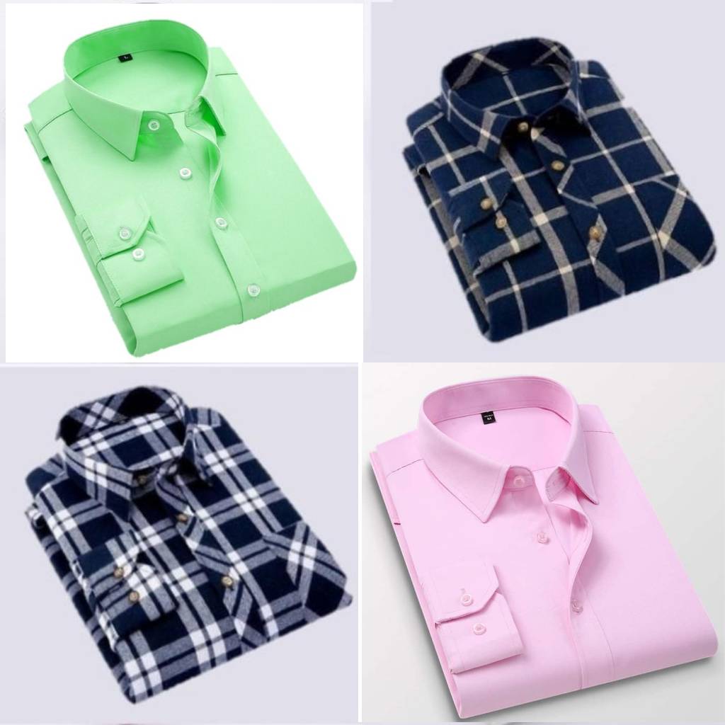 Branded Everyday Casual Shirt Collection (Combo of 4)