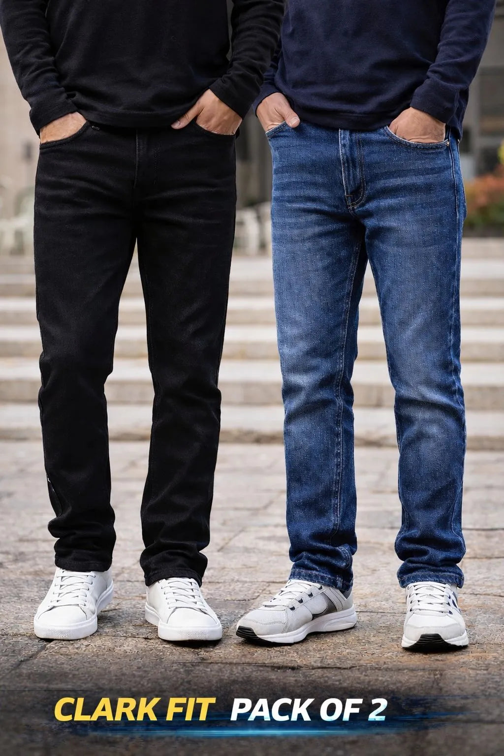 Premium Never Fade Denim Jeans (Pack of 2 )